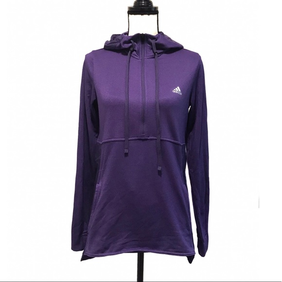 adidas Tops - Adidas Purple Running Athletic Pull Over Hoodie